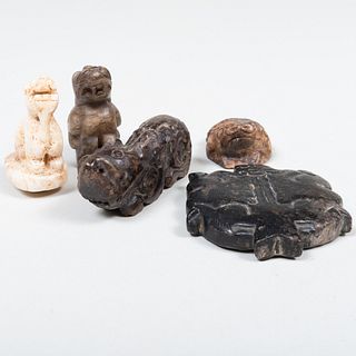 Group of Five Chinese Hardstone Archaistic Figures