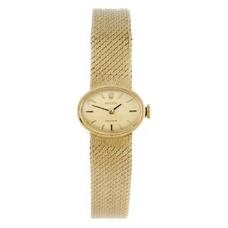 ROLEX - a lady's Precision bracelet watch. 9ct yellow gold case, hallmarked London 1968. Numbered 35
