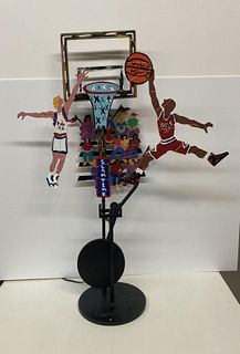 Frederick Prescott - Its Slam Time Bulls and Pistons Kinetic Sculpture