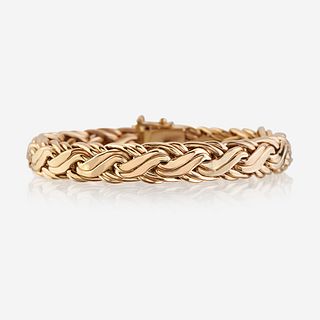 A fourteen karat gold bracelet, Tiffany & Co. Wheat