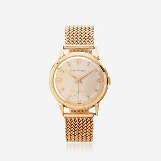 A fourteen karat gold bracelet watch, Girard Perregaux