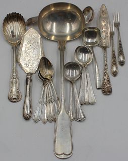SILVER. Grouping of Sterling and Silver Flatware.