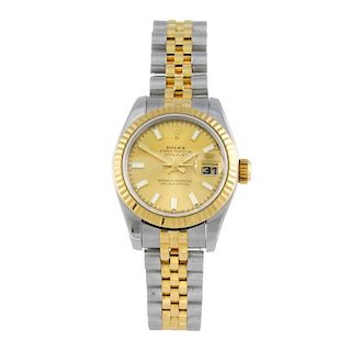 CURRENT MODEL: ROLEX - a lady's Oyster Perpetual Datejust bracelet watch. Circa 2003. Stainless stee