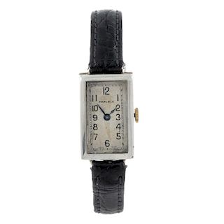 ROLEX - a lady's wrist watch. Silver case, import hallmarked London 1932. Signed manual wind movemen
