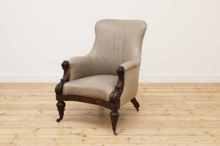 A William IV rosewood gentleman's library armchair,