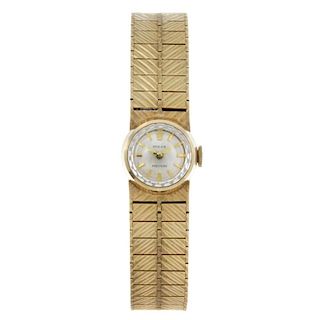 ROLEX - a lady's Precision bracelet watch. 9ct yellow gold case. Numbered 19513. Signed manual wind