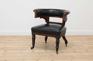 A William IV mahogany horseshoe back chair,