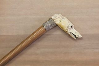 A Victorian malacca walking stick,