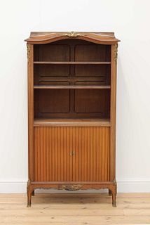 A French mahogany side cabinet,