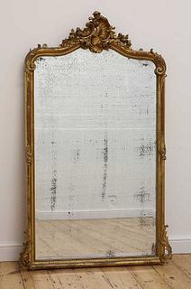A gilt-framed pier mirror,