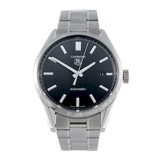 TAG HEUER - a gentleman's Carrera bracelet watch. Stainless steel case with exhibition case back. Re