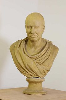 A plaster bust of Sir Edmund Burke,