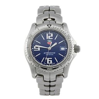 TAG HEUER - a mid-size Link Professional bracelet watch. Stainless steel case with calibrated bezel.