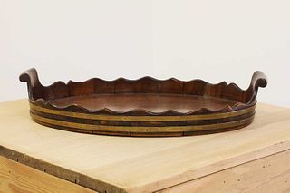 A mahogany and brass-bound tray,