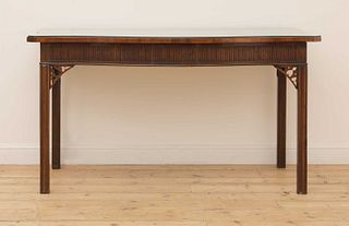 A George III strung and crossbanded mahogany serving table,