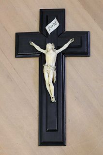 An ivory and ebony crucifix,