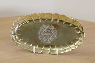 An early 18th century silver gilt spoon tray,