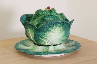 A porcelain cabbage tureen,