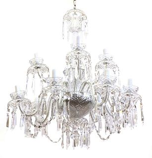 A cut-glass twelve-light 'Powerscourt' chandelier by Waterford,