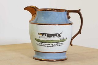 A Staffordshire pottery pitcher,