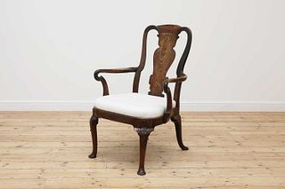 A George II mahogany elbow chair,