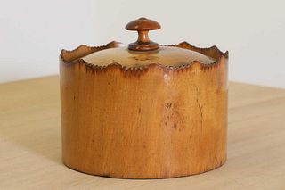 A treen spice box and cover,