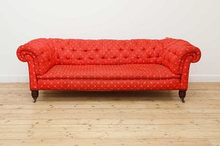 A Victorian mahogany chesterfield sofa,