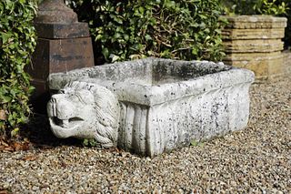 A carved marble trough,