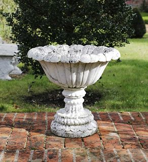 A pair of carved marble planters,