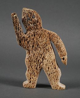 Inuit Eskimo Hunter Figural Bone Carving 