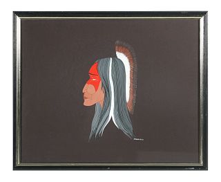 Cherokee Native American Portrait painting