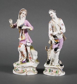 Pair 19C German Porcelain Figurines