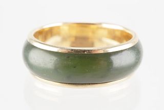 14k Gold and Jade Ring