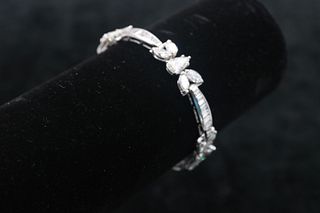 Platinum and Diamond Plaque Link Bracelet