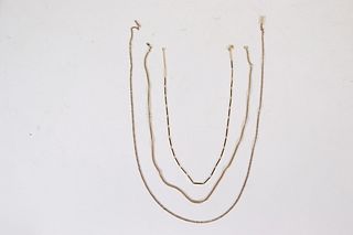 Three 14K Yellow Gold Chain Necklaces