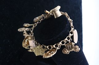 14K Yellow Gold Charm bracelet