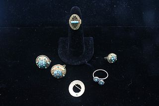 Group Of Turkish Gold & Turquoise Beaded Jewelry