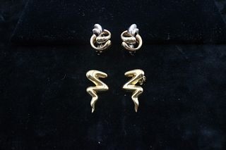 Two Pair of Yellow Gold Earrings