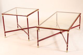 Two Neoclassical Style Glass Top Low Tables