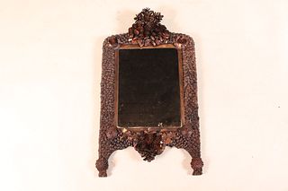 Victorian Pinecone-Decorated Looking Glass