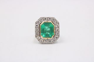Estate Emerald & Diamond Ring