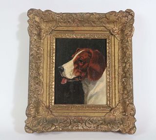 Oil on Board Portrait of a Dog