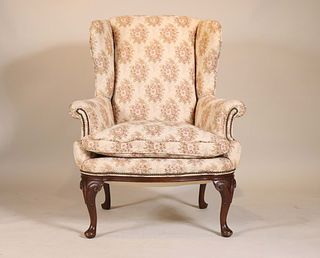George I Style Carved Walnut Easy Chair