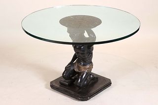 Glass Top Figured Low Table
