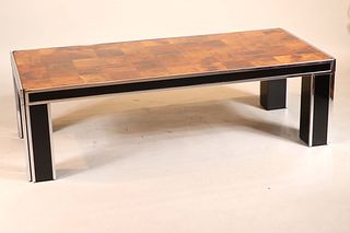 Pierre Cardin Burlwood Veneered Steel Low Table