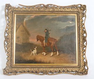 Oil on Canvas of Worker on Horseback
