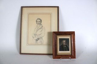 After Ingres, Pencil Portrait of a Gentleman