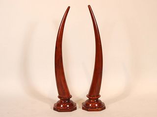 Theodore and Alexander Carved Wooden Tusks