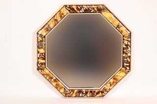 Contemporary Marbleized Octagonal Looking Glass