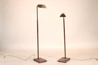 Pair of Koch Lowy Style Brass Floor Lamps